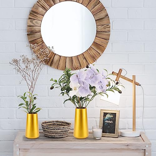 Gold Vase - 6" Gold Ceramic Flower vase for Home/Table/Accent Decor, Minimalist Modern Vases Ceramic for Centerpieces, Room Decor, Living Room, Bedroom or Gift - color: Gold, size: Small