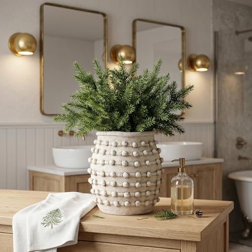 Rustic Farmhouse Vase, Boho Beige Vase for Pampas Grass Large Textured Knotted Vases for Flowers Decorative Cement Floral Vases for Home Decor, Living Room, Dining Table - color: Cream