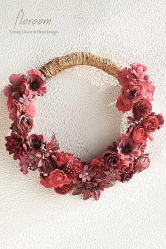 Floroom Mini Artificial Flower Heads Burgundy & Red Fake Peony Daisy Rose Multicolor Small Faux Silk Flower Heads for Cake Craft Garland Wedding Party Graduation Cap DIY Home Decoration, 0.8"-3.6" - color: Vintage Burgundy