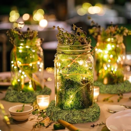 2 Pcs Round Floral Foam Blocks Green Moss Balls for Bowls Bulk Wet Dry Floral Plant Foam Block 5.5" Natural Preserved Pillow Moss for Craft Florist Easter Table Flower Arrangement DIY Decor
