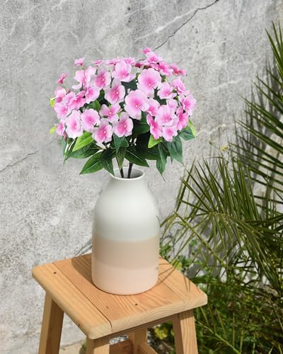 FERIAL Artificial Impatiens Bouquet Faux Impatiens Bushes Pink for Patio Lawn Garden Wedding Photo Outdoors Pot Hanging Basket Porch Decoration… - color: Pink