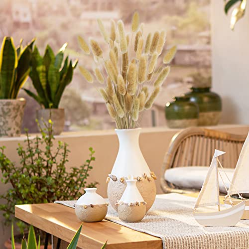 Uieke 17’’ Natural Bunny Tails Dried Flowers, 50 Pcs Dried Lagurus Ovatus, Dried Brown Pampas Grass Decor for Farmhouse Flower Arrangements Wedding Home Boho Party Decorations - color: Brown-50pcs
