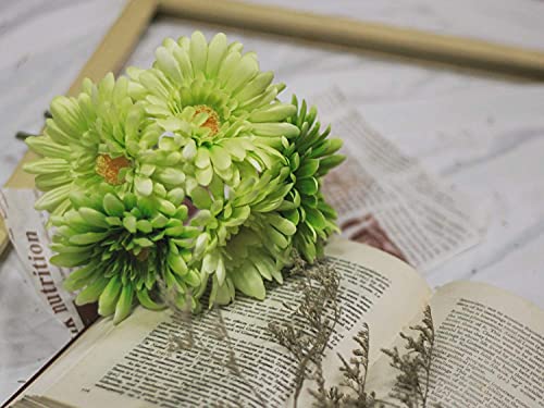 TOPIA Artificial African Daisies Flowers African Daisy Silk Flowers Artificial Gerbera Daisies Pack of 10 (Green) - color: Green, size: 10pcs