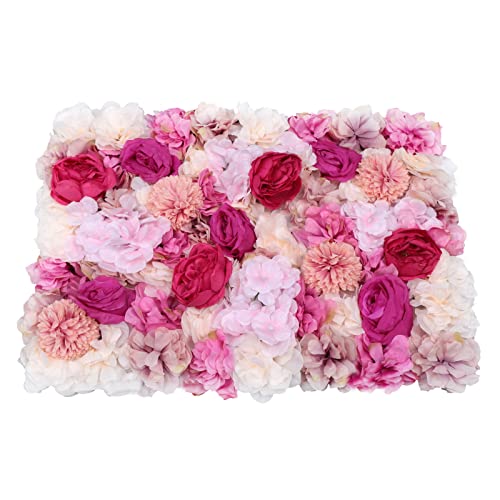6 Pcs Flower Wall Panels, 23.6"x15.7" Artificial Flower Wall Backdrop Fuchsia Floral Panel with 3D Rose, Dahlia, Peony, Chrysanthemum for Wedding Party Nursery Home Decor - color: 6pcs Rose+dahlia+peony+chrysanthemum