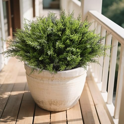 Waipfaru 36 Bundles Artificial Plants Outdoor， UV Resistant Artificial Plants，Fake Plants for Outdoor Porch Decor Lifelike Fake Bushes Greenery for Home Farmhouse Yard Decorations - color: Green, size: 36 Bundles