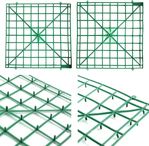 Ouliget Artificial Flower Grid Panels,DIY Flowers Wall Frames,Flowers Wall Arches Backdrop,Plastic Fences Frames,Flower Grids,Artificial Flowers Plant Base,16 Pieces,10x10 Inches.