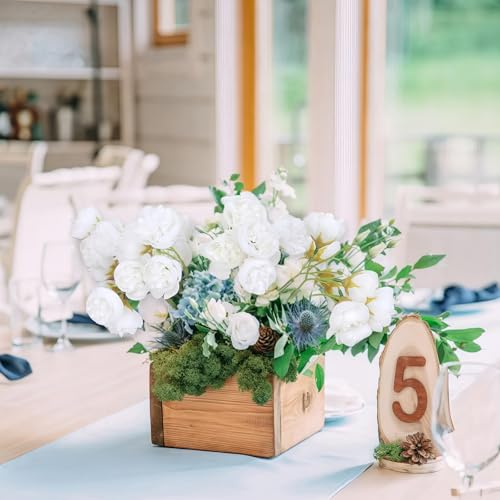 IPOPU Ranunculus Artificial Flowers 18 PCS Silk Flowers Artificial Peonies Faux Ranunculus Flowers for DIY Wedding Bouquet Bridal Shower Filler Flowers Decor(White) - color: White