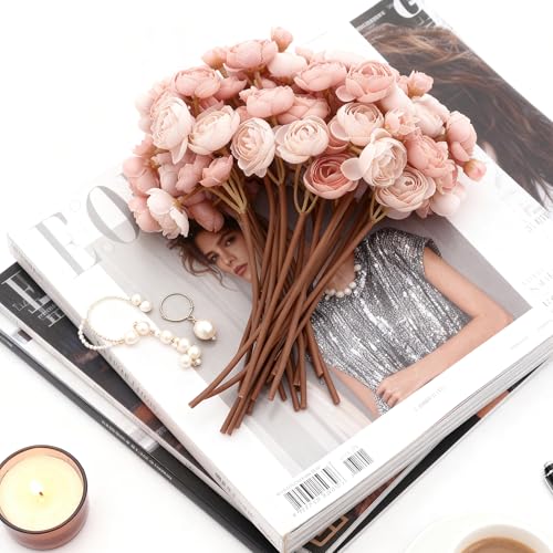24 Stems Artificial Ranunculus Flowers - 96 Bloom Faux Silk Ranunculus Bouquet for Wedding Decorations, Home Décor, Holiday Arrangements & Large Event Centerpieces (Mixed Light Pink) - color: Mixed Light Pink