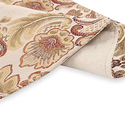 kilofly 6pc Elegant Floral Brocade Jacquard Table Placemats (11.8 x 15.7 in) - color: Khaki, size: 11.8*15.7 inch