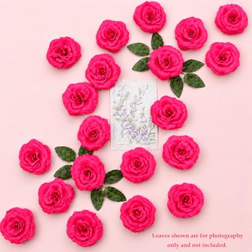 Rose Artificial Flowers, 50Pcs White Roses Head Flowers Bulk with Stem, 3 Inches Silk Rose Fake Flower Head for Wedding Party Home Decor DIY Baby Shower Centerpieces Tables Decoration (Rose Red) - color: Rose Red