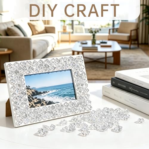 150 Pcs Fake Ice,17 * 23mm,Clear Acrylic Gems Vase Filler,Plastic Diamonds for Table Decoration DIY Craft Aquarium Display Party Centerpieces. - color: Clear, size: 17MMx23MM