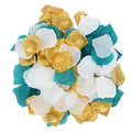 2NDTONONE 900PCS Teal Gold White Silk Rose Petals Turquoise Aqua Artificial Flower Petals for Wedding Party Table Confetti Aisle Runner Flower Girl Bridal Shower Hotel Home Vase Decoration