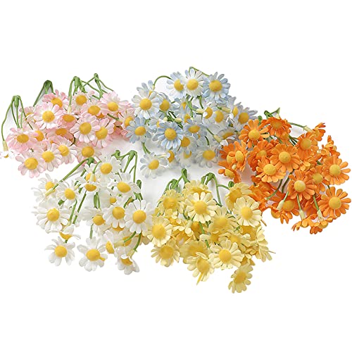 25 Bundles Mini Artificial Daisies Small Daisy Flowers Fake Spring Flowers Decorative Faux Flowers with Stems Home Decorations Multi - color: Multi Color