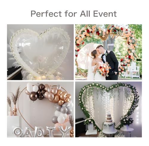 Heart Shape Wedding Metal Arch Backdrop Gold Flower Balloon Arbors Stand for Wedding Birthday Party, Graduation Decorations and Baby Shower 2.2M - size: 7.2FT
