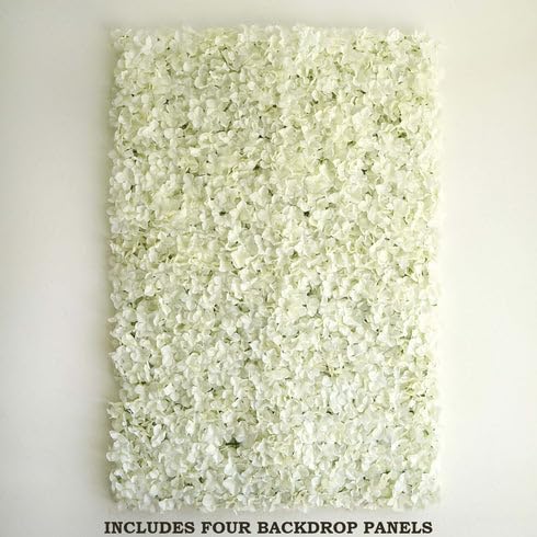 Tableclothsfactory 4 PCS Cream Silk Hydrangea Flower Mat Wall Wedding Event Decor for DIY Centerpieces Arrangements Party Decorations - color: Ivory