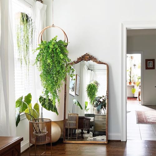 RECUTMS Hanging Money Plants Fake Outdoor Hanging Artificial Flower for Outdoors Hanging Basket Hanging Artificial Plants Plastic Plants Home Garden Wedding Party Decorations - color: Green, size: Hanging Plants