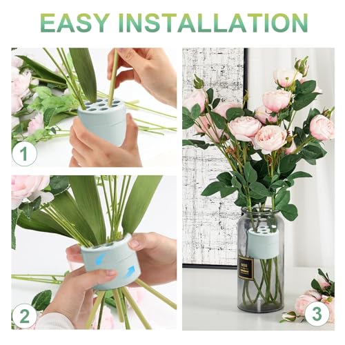 2 Pack Flower Arrangement Holder for Vase, Spiral Blossom Grid Flower Frog Stem Support, Ikebana Bouquet Tool (Green) - color: Green