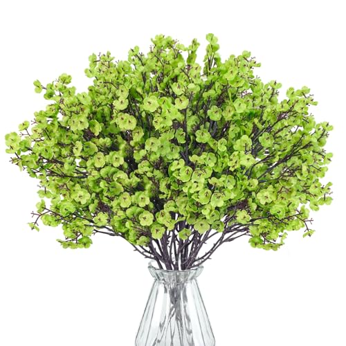 Uieke 30 Pcs Babys Breath Artificial Flowers Bulk Silk Green Faux Flowers Real Touch Gypsophila Bouquet for Home Garden Spring Summer Wedding Decor - color: Green, size: 30PCS