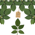 100 Pcs Artificial Flowers Green Leaf Bulk Faux Greenery Silk Fake Rose Leaves Bouquet Garland Wreath Floral Arrangement Supplie DIY Craft (1 Stem with 5 Large-Leaf Green) - color: 06. 1 Stem With 5 Large-leaf Green