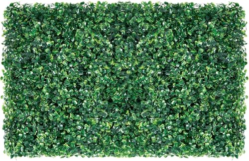 12 Pack 24"x16" Artificial Grass Wall Panels 2'' Height Boxwood Privacy Hedge Screen, UV Protected Indoor Outdoor Garden Wedding Party Backdrop Decor, 32 SQ FT Greenery Fence Panels, 100 Zip tie - size: 16inch x 24inch