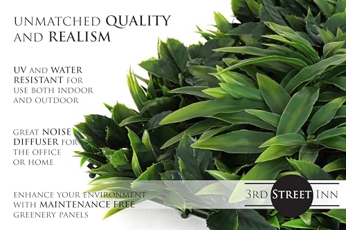 3rd Street Inn Artificial Greenery Wall Panels for Privacy - 4-Pack - color: Jungle Mix