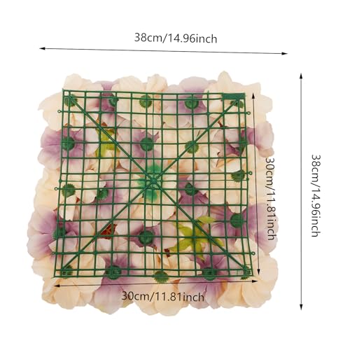 12Pcs Artificial Flower Wall Panel 3D Floral Backdrop Walls 15" X 15" Flower Wall Decor Flower Backdrop Faux Rose Panel for Party Home Background, Champagne and Autumn Warm - color: White, Green