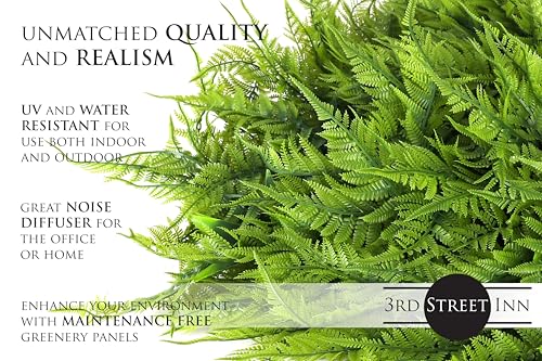 3rd Street Inn Artificial Greenery Wall Panels for Privacy - 4-Pack - color: Lady Fern