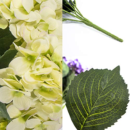 Larksilk Hydrangea Artificial Flowers - Faux Hydrangea Flowers - Home Decor, Easter Decorations, Spring Decor - Floral Centerpieces for Tables - 20" Floral Stems, Green, 6 Pieces - color: Green, size: Pack of 6