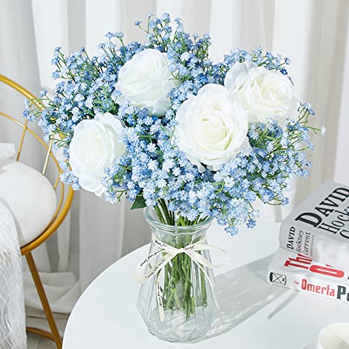 LYLYFAN Babys Breath Artificial Flowers,12 Pcs Gypsophila Faux Flowers for Wedding Party Home Garden Decoration Blue - color: Blue, size: 12pcs