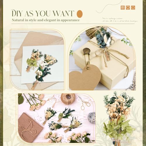 Layhit 24 Pcs Boho Dried Flower Bouquet Mini Wedding Handmade Dry Flowers Decor for Vase Crafts DIY Photo Boutonniere for Men Floral Plant for Bridesmaid Gift Birthday Decor(Greenery) - style: Greenery