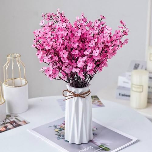 1pcs Artificial Flowers Single Branch Fake Flowers for Vases,45cm,Pink - color: Pink