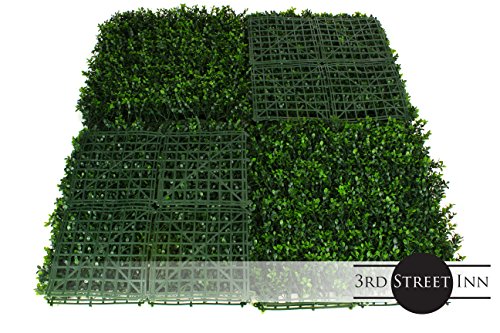 3rd Street Inn Artificial Greenery Wall Panels for Privacy - 4-Pack - color: Soft Touch Holly