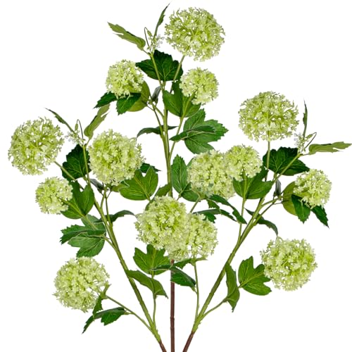 Faux Hydrangea Flowers 31" Light Green Artificial Hydrangea Spray with 5 Flower Heads, 3 Per Bag.Faux Hydrangeas Plastic Flowers Fake Hydrangeas for Indoor Outdoor Wedding Table Centerpieces Decor - color: Light Green #98