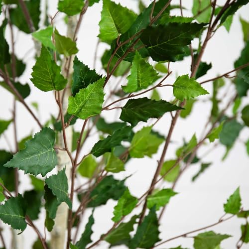 Nearly Natural 7ft. Artificial Birch Tree with Real Touch Leaves - size: 7ft