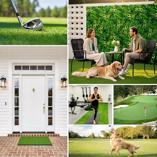Artificial Grass Turf Lawn,2X6ft Artificial Synthetic Fake Grass,0.6" Pile Height,Indoor Outdoor Garden Grass Carpet,Patio Balcony Lawn, Astro Turf Rug Dogs Pet,Golf Training Mat,Dark Green - size: 2FTX6FT