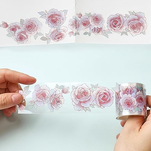 Floral Washi Tape Set - 12 PET & Washi Tapes for Journaling Stickers, Scrapbooking Supplies, Planner, Bullet Journals,Arts & Crafts. Use as Stickers - color: Flowers