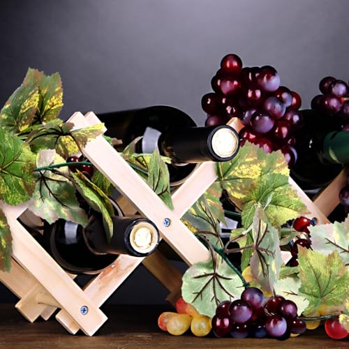 Artificial Grape Leaf Garland Vine Plant for Decoration Fake Greenery Garlands Hanging Leaves with Grapes for Wine Italian Themed Party Decor Wedding Photo Stage Favors(20 ft,Light Green) - color: Light Green, size: 20 FT