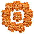 ONLY ART Orange Silk Hydrangea Flower Heads 10 Pcs with Removable Stems 12.5" Faux Flowers for Home, Wedding & Event Décor