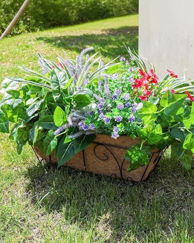 Starttag 20PCS Artificial Plants for Outdoor Decor Realistic Faux Greenery & Flowers Fake Plastic Leaves with Stems UV Resistant Outside Bushes for Garden Patio and Porch - color: Mix-1