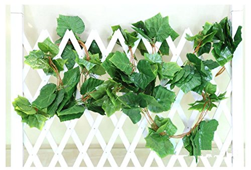 Elegant 38 Ft Autumn Artificial Grape Leaf Garland - 5 Strands, Highly Realistic Fall Decor for Weddings, Home, Parties, & Wall Display