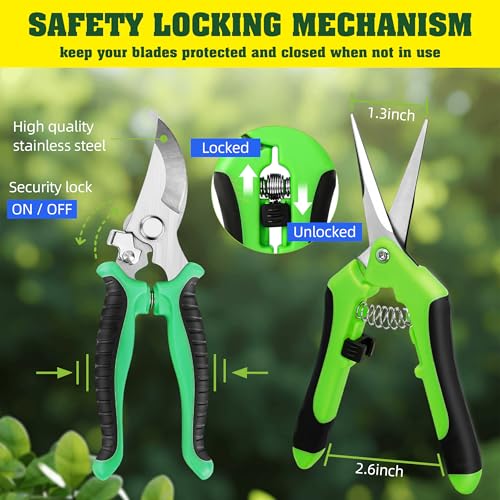 EWPJDK 4 Pack Garden Pruning Shears, Stainless Steel Garden Shears, Gardening Shears, Garden Scissors, Clippers, Pruning Snips, Pruning Shears for Gardening Tools (Multi-color) - color: Multi-color