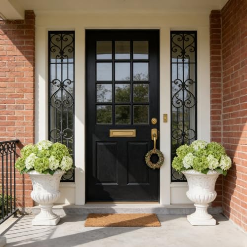 INXUGAO Artificial Flowers Fake Outdoor Hydrangea Bouquets with Long Stems, 3Pcs 18" Faux Green Hydrangeas with Latex Real Touch for Outdoors, Wedding, Baby Shower and Party Decor - color: Green