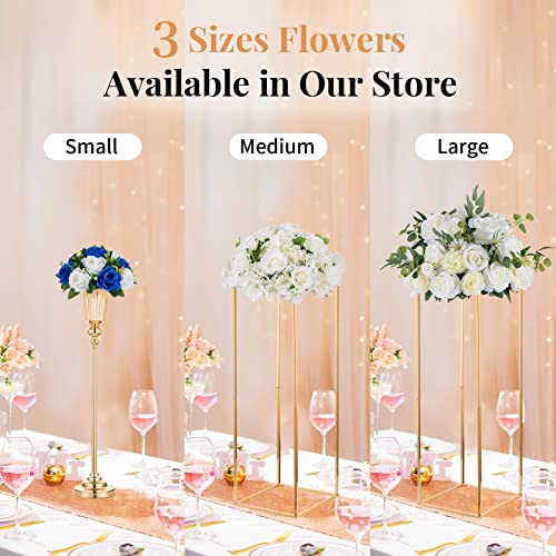 NUPTIO Flower Balls for Wedding Centerpieces - 6 Pcs 9.5 inch Diameter Fake Flower Ball Arrangement Bouquet Party Centerpieces for Tables - Royal Blue Rose Bouquet Centerpiece Flowers for Table | 6 Pcs for Wedding Party Table Centerpiece - Artificial Flow
