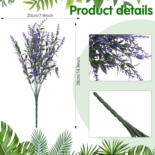 Cindeer 24 Bundles Artificial Flowers Planters Bulk for Outdoors, UV Resistant Artificial Fake Greenery Plastic Faux Flowers Plant Outdoor Indoor Spring Summer for Decors Wedding(Vibrant Color) - color: Vibrant Color