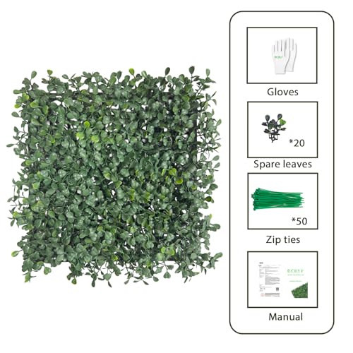 Artificial Grass Wall 10"x 10"(12Pcs) 3-Layer Leaf Boxwood Hedge Panels, UV-Anti Faux Greenery Wall Green Grass Wall Backdrop Decoration for Indoor Outdoor Decor Covering Privacy, 8.3 SQ FT - size: 10x10Inch 12Pcs