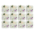 3D Flower Wall Panel Floral Backdrop,12PCS Artificial Flower Wall Background Silk Rose Mat, Artificial Flower Backdrop Faux Flower Panel for Wedding - color: 12pcs White, Purple