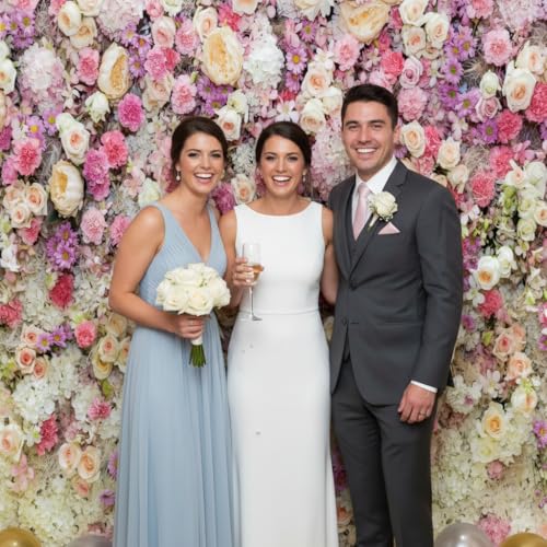Pink Flower Wall Backdrop,Spring Mothers Day Flowers Photo Backdrop,Rose Girls Birthday Party Weeding Bridal Shower Backdrop Studio Photo Booth Props,6X4FT - color: Pink, size: 6X4FT