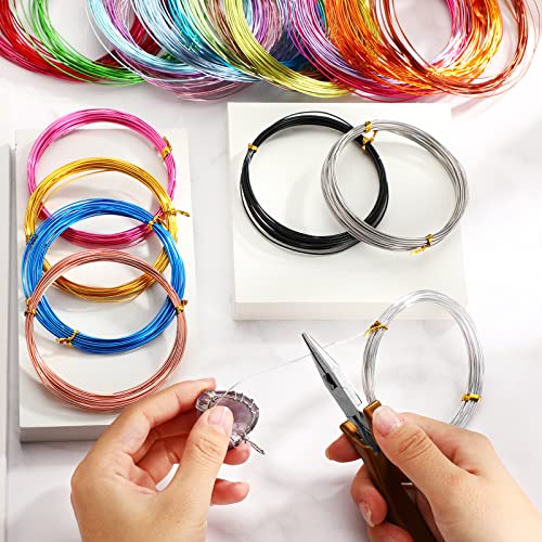 Ferraycle 25 Rolls 410 Feet Colored Aluminum Craft Wires, 25 Colors 20 Gauge/ 0.8 mm Flexible Metal Artistic Floral Beading Wire for Jewelry DIY Craft Wreath Making - color: 25 Colors, size: 410 Feet