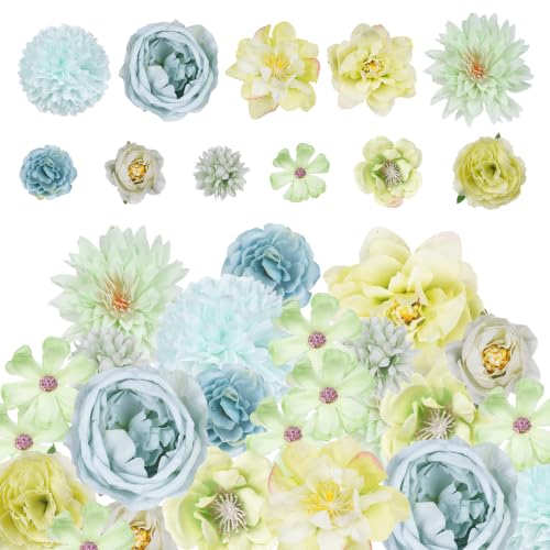 Faux Flower Small Artificial Flower Wedding Party DIY Home Decoration (27, Green) - color: Green