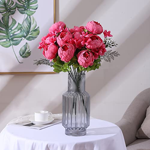 Duovlo Springs Flowers Artificial Silk Peony Bouquets Wedding Home Decoration,Pack of 1 (Spring Pink) - color: Spring Pink